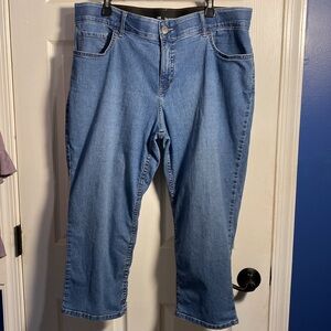 Lee Rider Ankle Cropped Denim Blue Jeans Classic Style 18W
